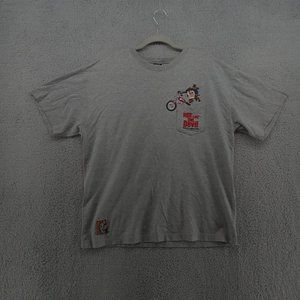 Warner‎ Brothers Harley Davidson Shirt Mens Gray Tasmanian Ride Like Devil Y2K